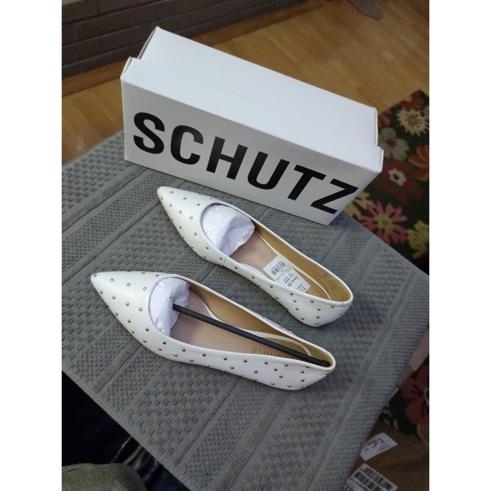 BNWT Women's Schutz Benia Studded Pointed Toe Flats